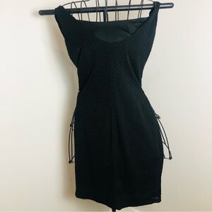 Black Stretch Mini with Dot Pattern